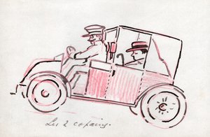 Auto mit Fahrer von . .