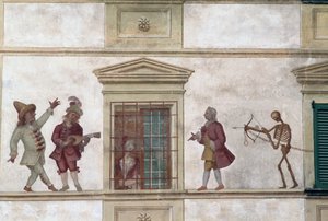 Totentanz, Fresko, Milesi-Haus, Cassiglio, Lombardei, Italien von Georg Carl Heinrich Dollmann