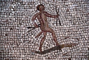 Tänzerin, Mosaik im antiken Hafen von Kos, Insel Kos, Griechenland, römische Zivilisation