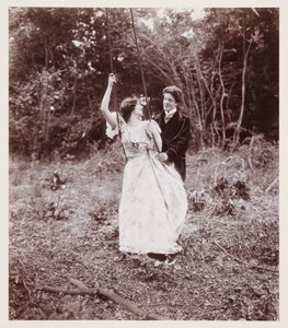 Edwardianisches Porträt, Paar mit Schaukel
