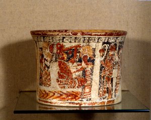 Bestattungsschiff aus Calakmul, Spätklassische Periode (600-900 n. Chr.) (Keramik)