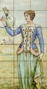 Innenansicht, Fliesenpaneel, Maler Furcy Ernest Tondeur, Ausführung Boch Frères La Louvière