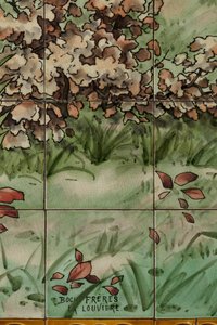 Innenansicht, Fliesenpaneel, zweites Paneel (Detail) von . .