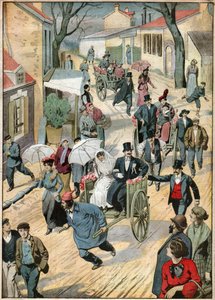 Hochzeitsprozession auf Handkarren von Ferdinand Georg Waldmuller