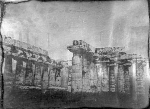 Paestum, Das Innere der Basilika vom Südwestwinkel, 29. Mai 1841