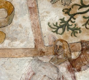 Pfarrkirche (Parochiekerk Sint-Martinus). Innenraum. Nordquerhaus. Die Wandmalereien an den Gewölben.