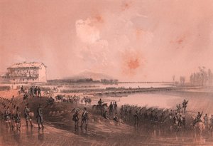Piemontesische Armee überquert den Fluss Sesia von William Walcutt