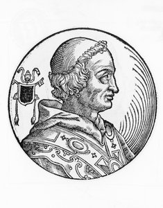 Porträt von Johannes V (635-686), 82. Papst der katholischen Kirche ab 685, Gravur