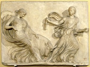 Relief aus dem Tempel der Nike von der Akropolis, Athen, Neo-Attisch, griechisch, spätes 2. Jahrhundert v. Chr. von Hippolyte Lalaise Devéria