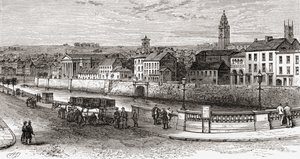Shandon am River Lee, County Cork, Irland im späten 19. Jahrhundert, aus Our Own Country, veröffentlicht 1898 von Ferdinand Georg Waldmuller