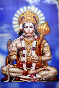 Shiva-Hindu-Tempel. Hanuman, der Affengott in der hinduistischen Mythologie. von . .