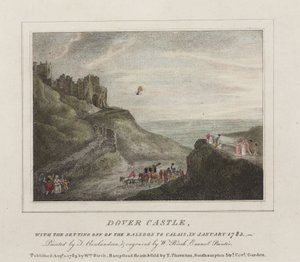 Die erste Kanalüberquerung mit einem Ballon, 7. Januar 1785 von Frederick (attr. to) Barnard