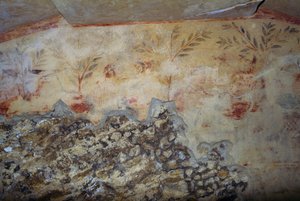 Bäume, Fresko, Grab der Blauen Dämonen, Nekropole von Tarquinia (UNESCO-Welterbeliste, 2004), Latium, Italien, etruskische Zivilisation, 5. Jahrhundert v. Chr.