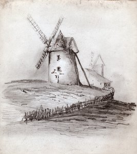 Windmühle in der Normandie, Frankreich (Illustration) von . .