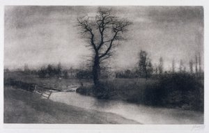 Winterlandschaft: Einsamer Baum an einer Flussbiegung von Ferdinand Georg Waldmuller
