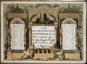 Jahrzeit-Tafel (Farblithografie) von Hippolyte Lalaise Devéria