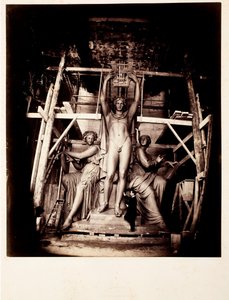 Bildhauer Amié Millet mit Apollo, der Tanz und Poesie krönt, Modell in Originalgröße für Bronze von Delmaet and Durandelle