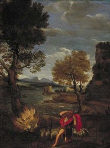 Landschaft mit Mose und dem brennenden Dornbusch von Domenichino