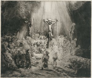 Christus gekreuzigt zwischen den beiden Dieben (Die drei Kreuze) von Rembrandt van Rijn