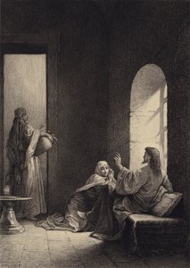 Jesus im Haus von Martha und Maria von after Albert Robida