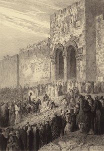 Jesus zieht in Jerusalem ein von after Albert Robida