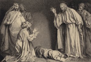 Jesus heilt das besessene Kind von after Albert Robida