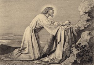 Jesus betet von after Albert Robida
