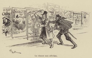 Das Plakatjagen von after Albert Robida