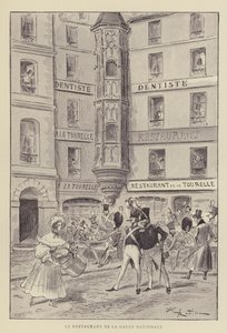Das Restaurant der Nationalgarde von after Albert Robida