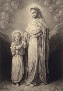 Das Jesuskind und seine Mutter von after Albert Robida