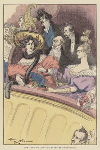 Eine Loge an einem romantischen Premierentag von after Albert Robida