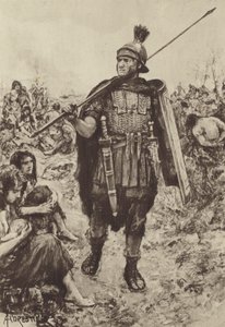 Ein Legionär bewacht Gefangene im Feld von after Amedee Forestier