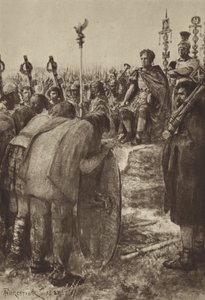 Ein Kaiser empfängt die Unterwerfung barbarischer Häuptlinge von after Amedee Forestier