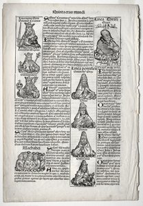 Genealogische Seite; veröffentlicht in der Nürnberger Chronik von Hartmann Schedel von after Augustin Pajou