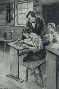 Abraham Lincoln lernt schreiben von after Charles Mills Sheldon