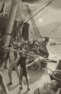 Das Schiff von Captain James Cook in Schwierigkeiten vor Cape Tribulation von after Charles Mills Sheldon