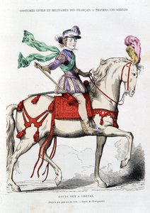 Ludwig XIII. zu Pferd nach einem Stich von 1615 - Zeichnung von Chevignard