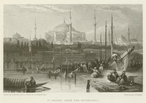 Hagia Sophia vom Bosporus von after David Roberts