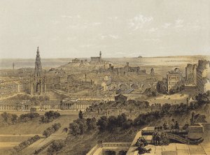 Blick auf Edinburgh vom Schloss von after David Roberts