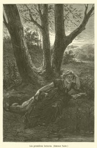 Die ersten Lesungen, George Sand von after Emile Antoine Bayard