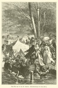 Ein Fest auf dem Genfersee, Mademoiselle de Scudery von after Emile Antoine Bayard