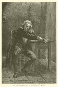 Eine Lesung der Nachahmung Christi, La Harpe von after Emile Antoine Bayard