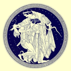 Peleus und Thetis, Illustration aus Griechische Vasenmalereien von J. E. Harrison und D. S. MacColl, veröffentlicht 1894