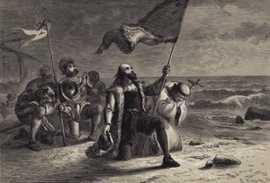 Die Landung von Kolumbus von after Felix Octavius Carr Darley