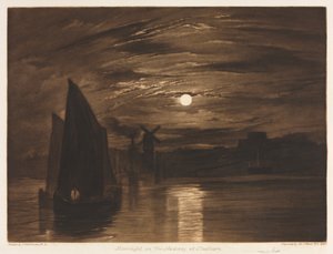 Mondlicht auf der Medway bei Chatham von after Frank Short
