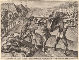 Schlacht der Horatier und der Curiatier von after Frans Floris I