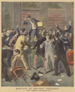 Unruhige Szenen, als französische Parlamentarier die Wahl eines neuen Präsidenten diskutieren von after Frederic Theodore Lix