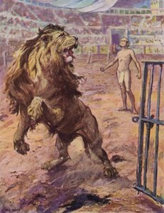 Der Löwe... hielt abrupt in der Arena an, richtete sich halb auf und stieß ein enttäuschtes Heulen aus
