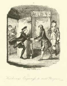 Illustration für Peregrine Pickle von Tobias Smollett von after George Cruikshank