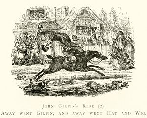 John Gilpins Ritt (2), Weg ging Gilpin, und weg gingen Hut und Perücke